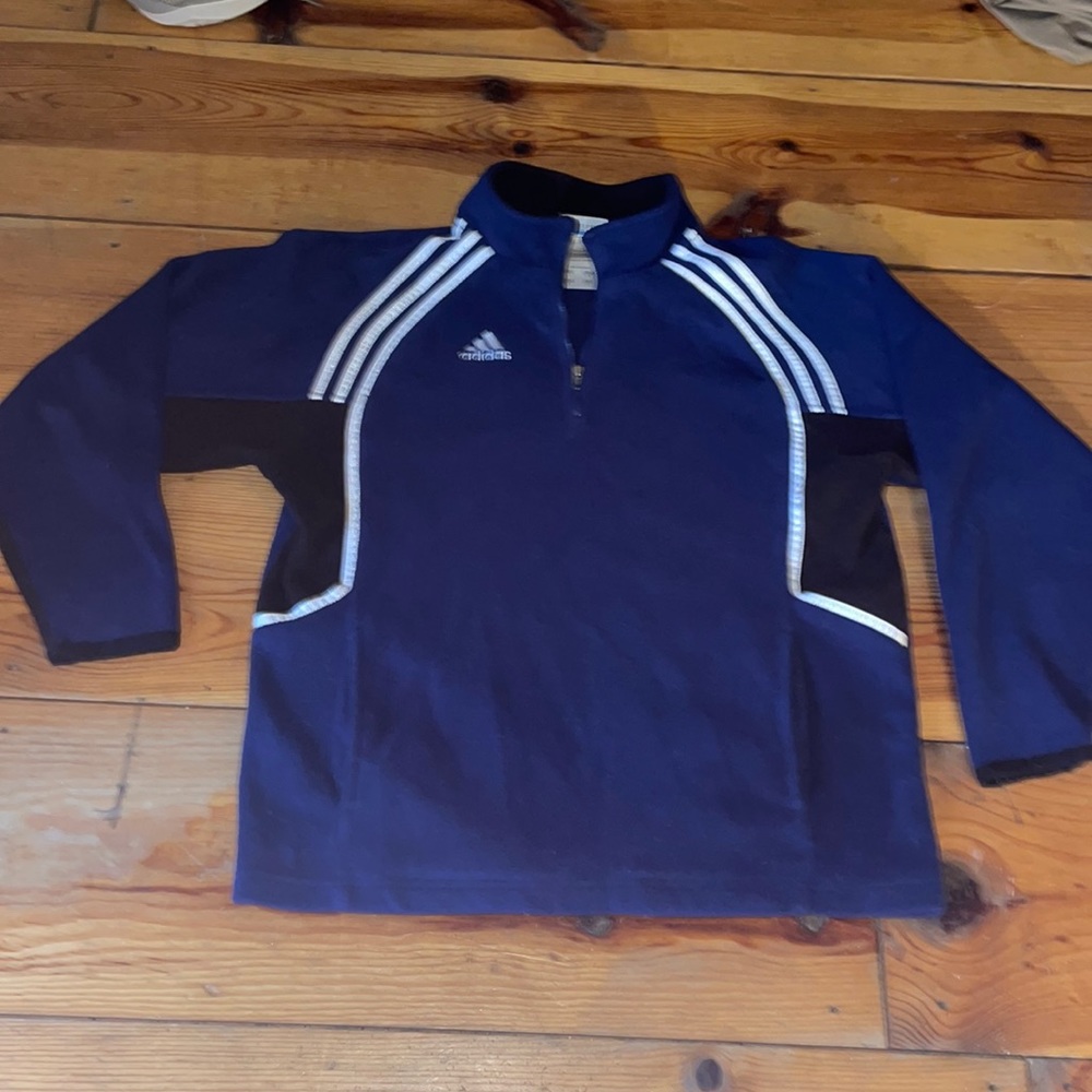 Boy’s Adidas Dark Blue Fleece Quarter Zip! Size Large (14-16)
